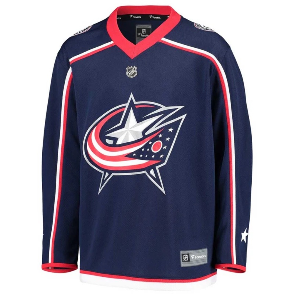Fanatics Youth L/XL Columbus Blue Jackets Home Replica Blank Jersey Blue NHL New